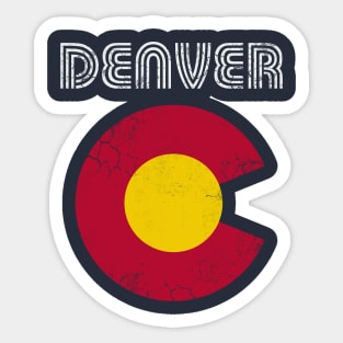 Retro Fade Denver Colorado Flag Home Love Sticker